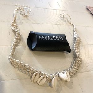 Macrame shell choker